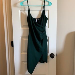 Dark Green Wrap Dress